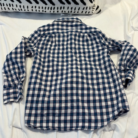 Crewcuts Navy and White Plaid Boys Button Down Shirt - Picture 3 of 6